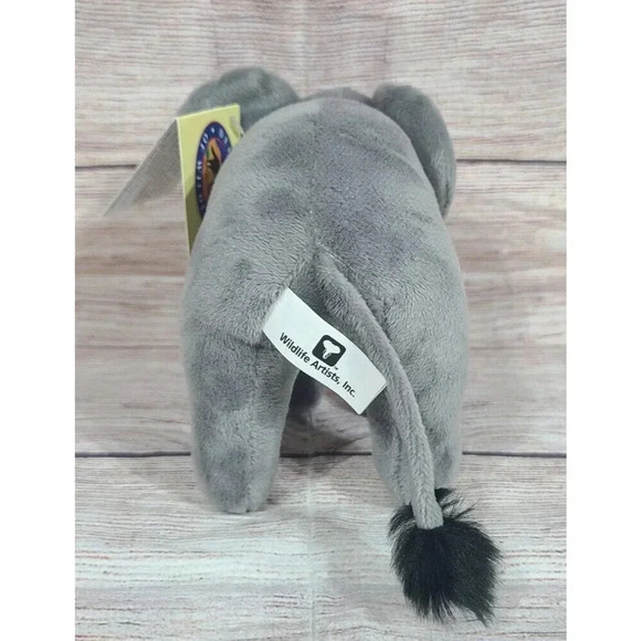 Defenders Of Wildlife Plush Elephant Stuffed Animal Wildlife Artists Gray 9.5" - Picture 3 of 4
